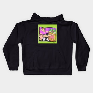 Super dope TV radio hands cartoon illustration Kids Hoodie